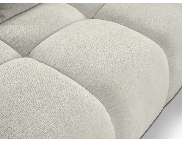 Colțar extensibil tapițat ALMADA, formă L, versiune pe partea dreaptă, bej, cu spațiu de depozitare