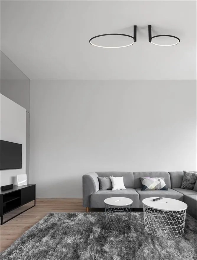 Lustra LED aplicata ajustabila GARVE neagra 70W