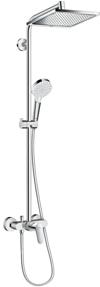 Set de dus Showerpipe 240 cu baterie, crom Crom lucios