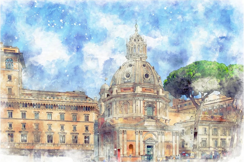 Tablou - Biserica Santa Maria di Loreto, Roma, Italia (90x60 cm)