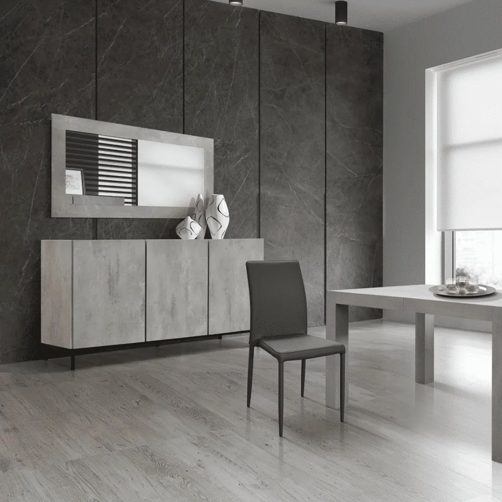 COMODA STATUARIO PICIOR METALIC - GRI CIMENT
