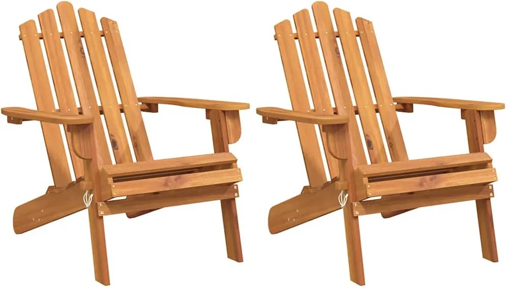 vidaXL Scaune Adirondack de grădină, 2 buc., lemn masiv de acacia