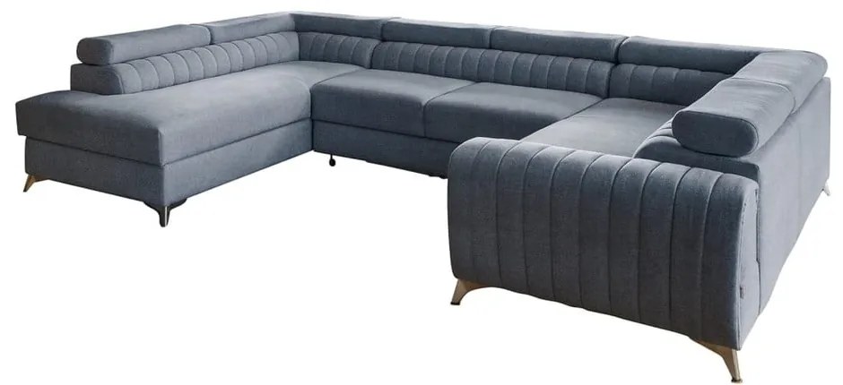 Colțar albastru extensibil/cu spațiu de depozitare (cu colț pe partea stângă/în formă de "U") Louis – ELTAP