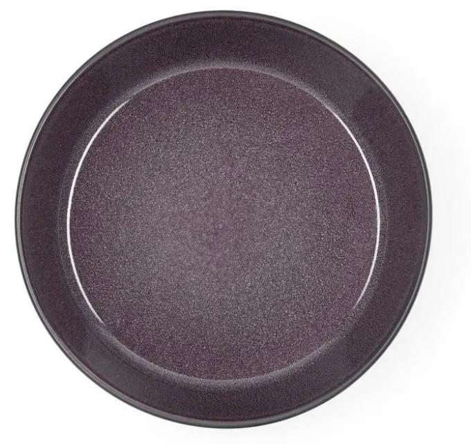 Bol de servire din ceramică și glazură interioară mov Bitz Mensa, diametru 18 cm, negru