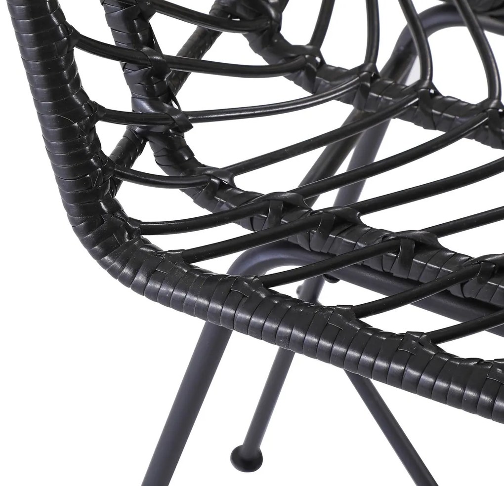 Scaun de bar din ratan negru ESPO 97