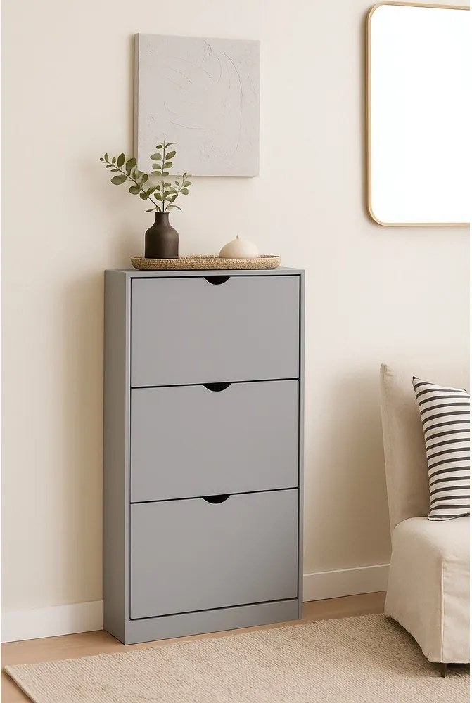 Pantofar gri cu deschidere înclinată 60x118x24 cm Stelo – Bonami Essentials