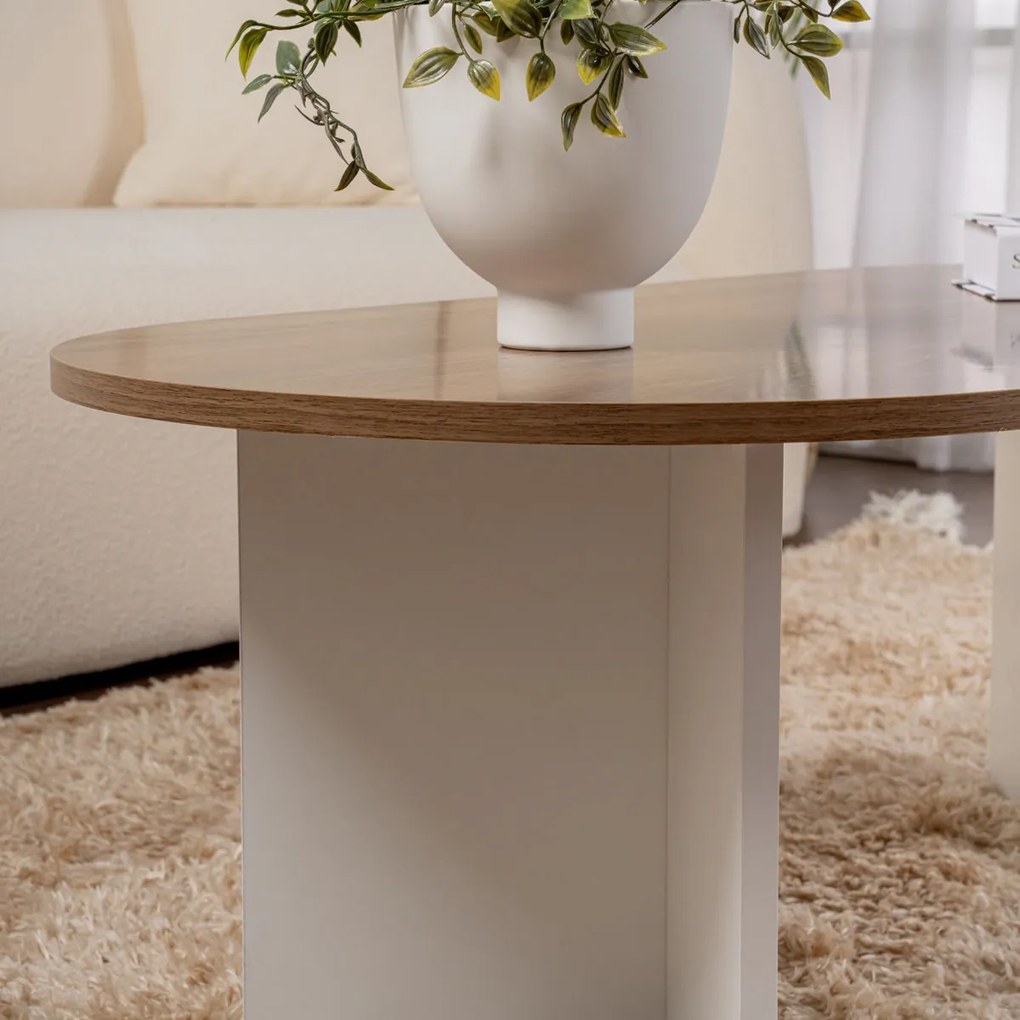 Masă de cafea Sable Walnut White
