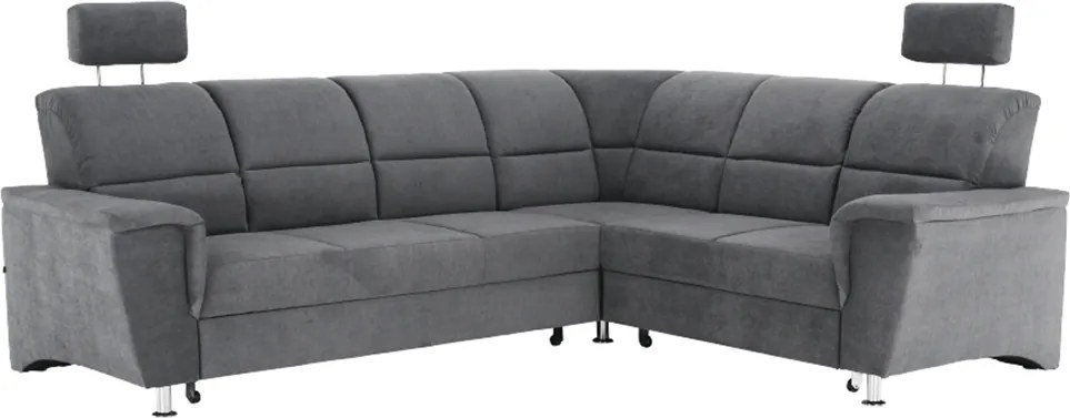 Colţar extensibil, material textil gri, model dreapta, SANTIAGO