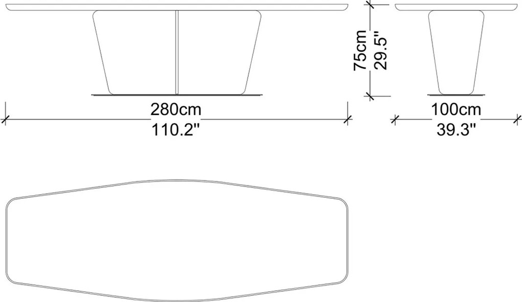Masă lemn masiv de dining Viera Personalizabilă - 300 cm