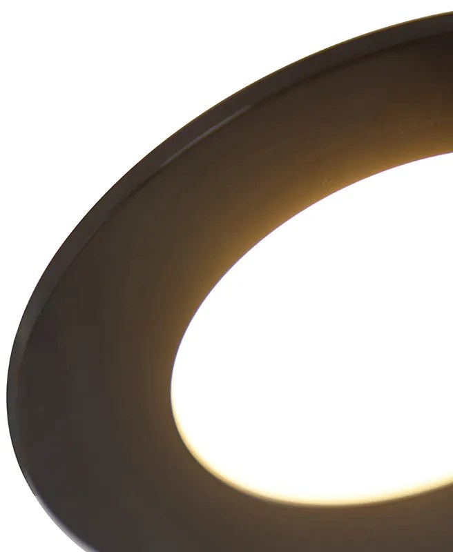 Set de 6 spoturi îngropate negre inclusiv LED reglabil în 3 trepte IP65 - Blanca