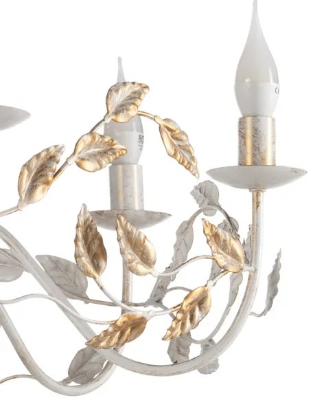 Lustră pe lanț ONLI COLLANA 6xE14/6W/230V alb/auriu