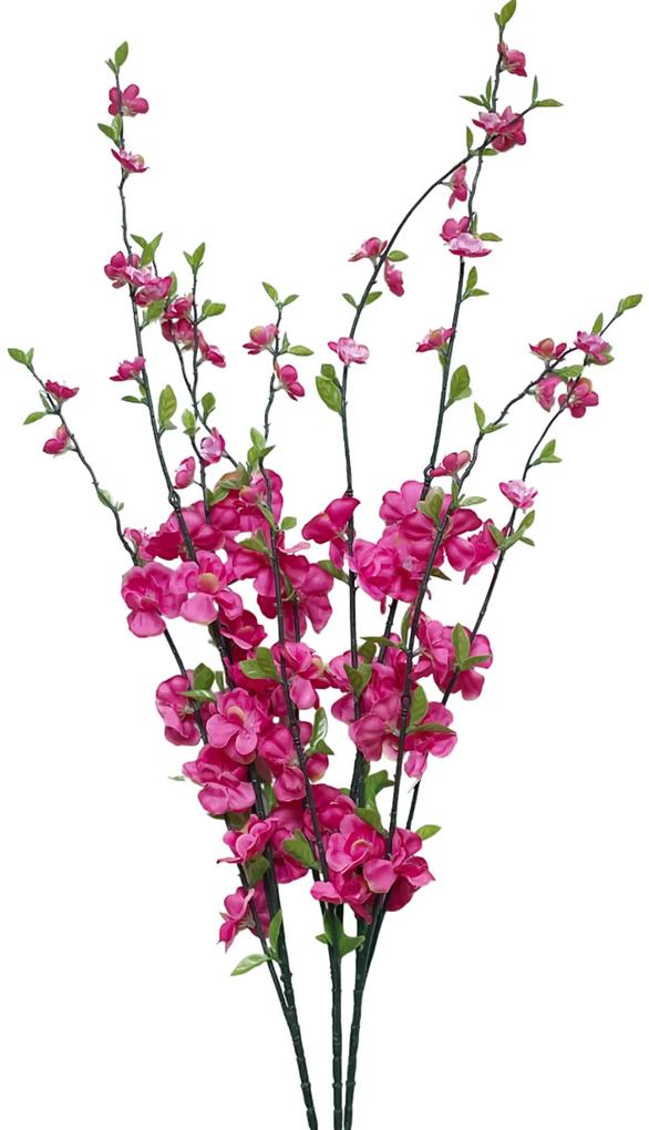 Creanga cu flori de cires fuchsia artificiale, BLOSSOM, 100cm