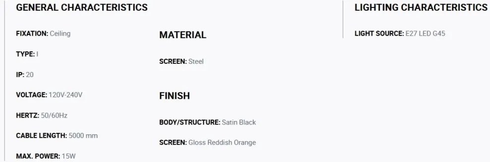 Lustra cu 3 pendule metal TATAWIN S orange