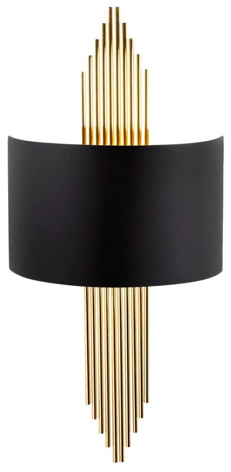 Aplică de perete neagră/aurie Rayi – Opviq lights