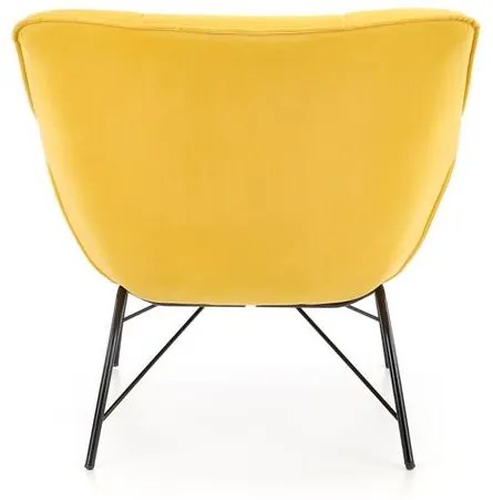 Fotoliu Belton velvet galben H78 cm