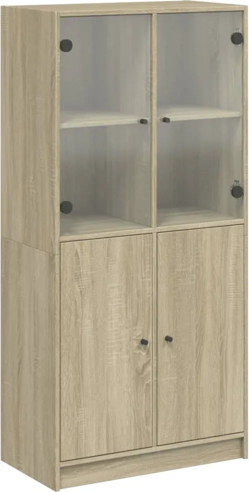 vidaXL Dulap înalt cu uși, stejar sonoma, 68x37x142 cm, lemn compozit