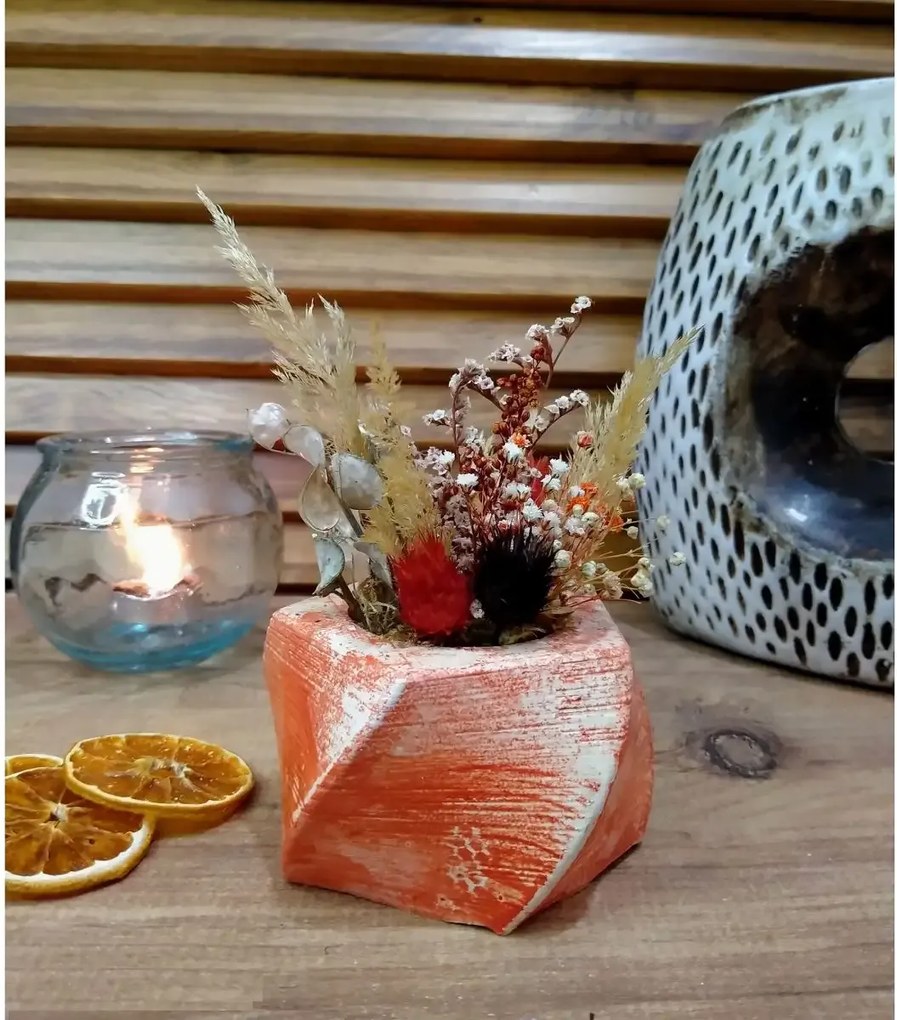 Ghiveci decorativ cu flori artificiale, homs seria A620,17x5.5x9 cm,30350