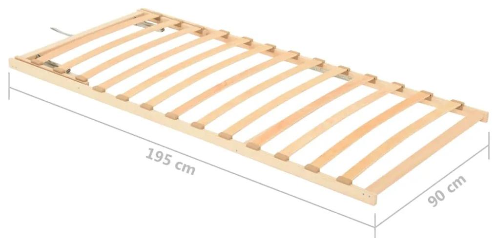 Baza de pat cu sipci, 13 sipci, cap ajustabil, 90x200 cm 90 x 200 cm, Reglare tetiera (manual)
