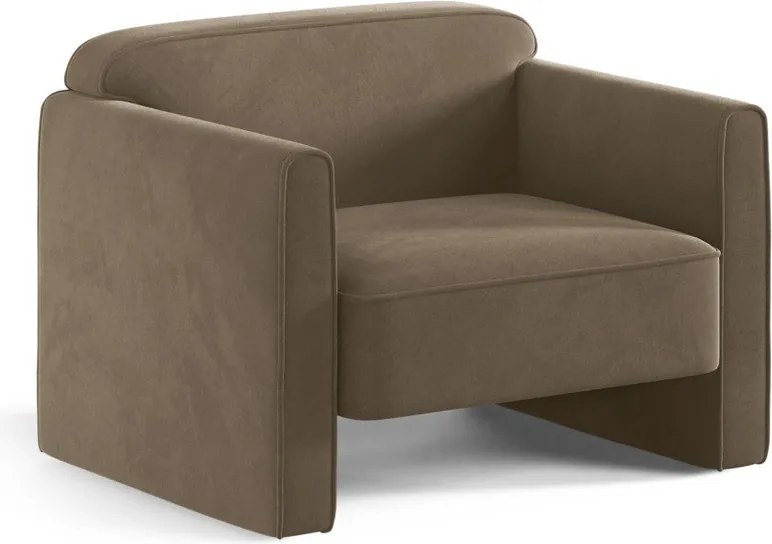 Fotoliu taupe cu tapițerie din catifea Abby – Micadoni