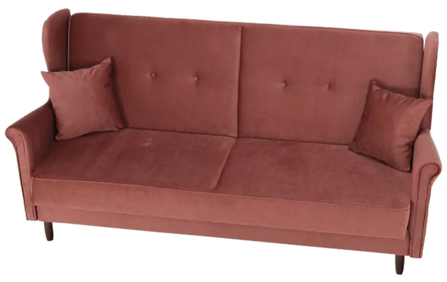 Canapea extensibilă, material textil roz antichizat, COLUMBUS
