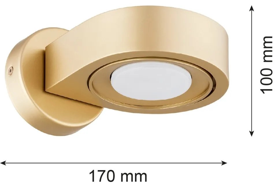 Aplica cu spot directionabil LOTUS 8899 auriu