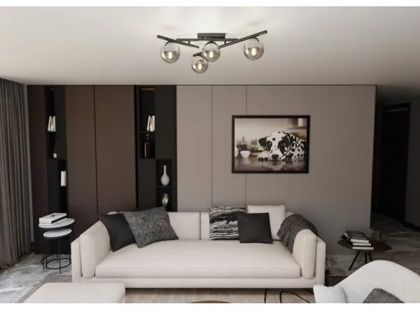 Plafonieră SMART 4xE14/10W/230V negru/gri