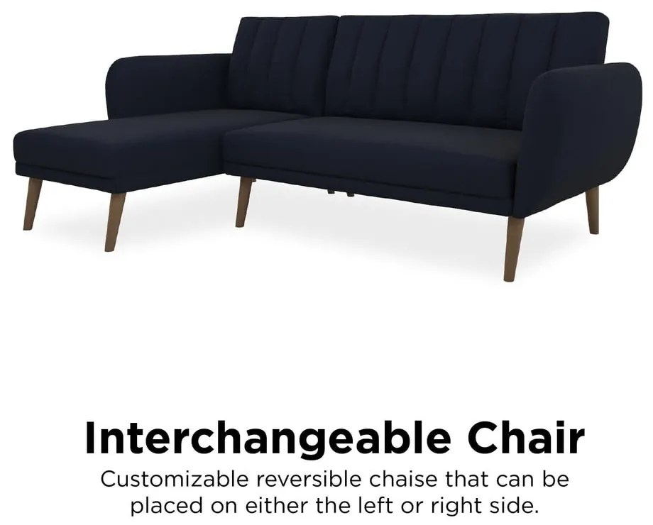 Colțar extensibil albastru închis Brittany - Novogratz