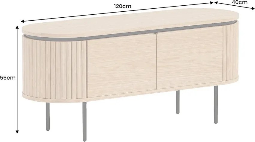 Comoda TV cu furnir de stejar ATELIER 120cm