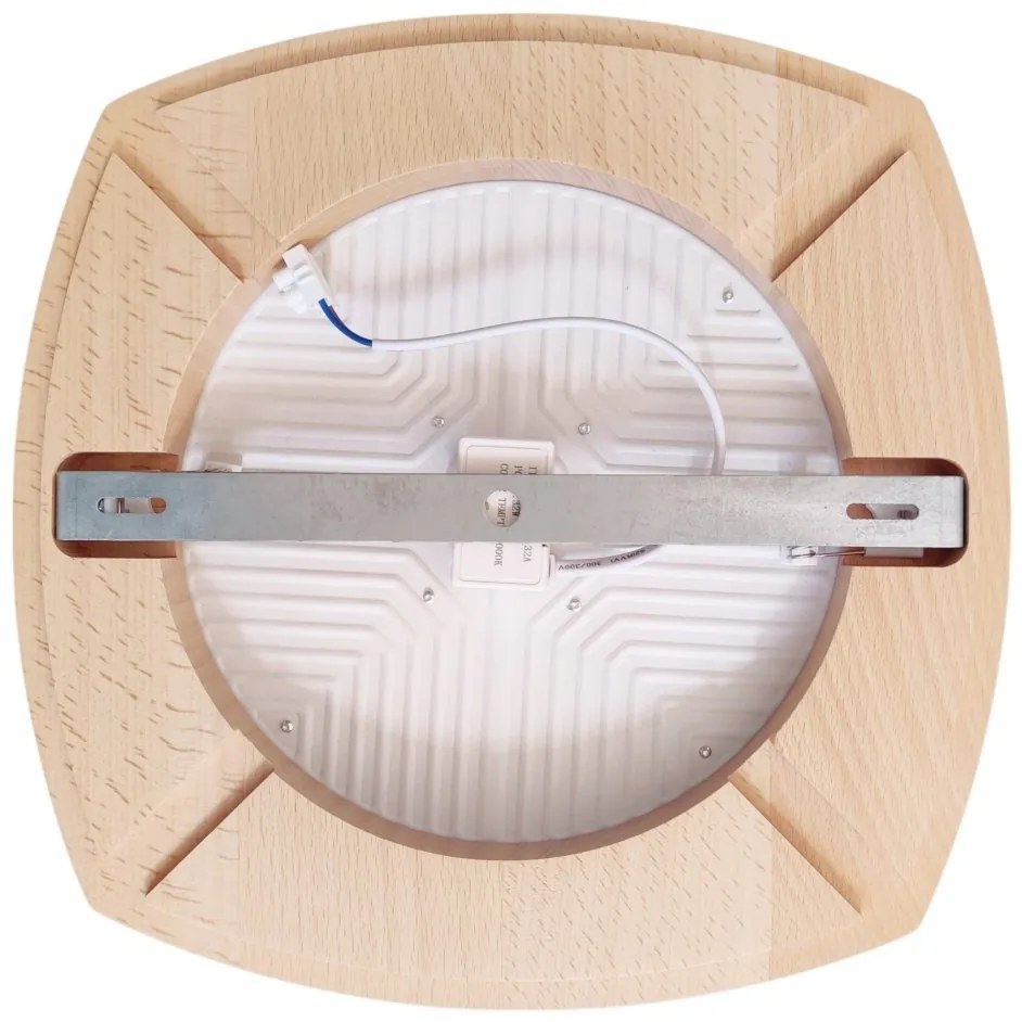Plafoniera LED rustica fabricata manual din lemn OKIO