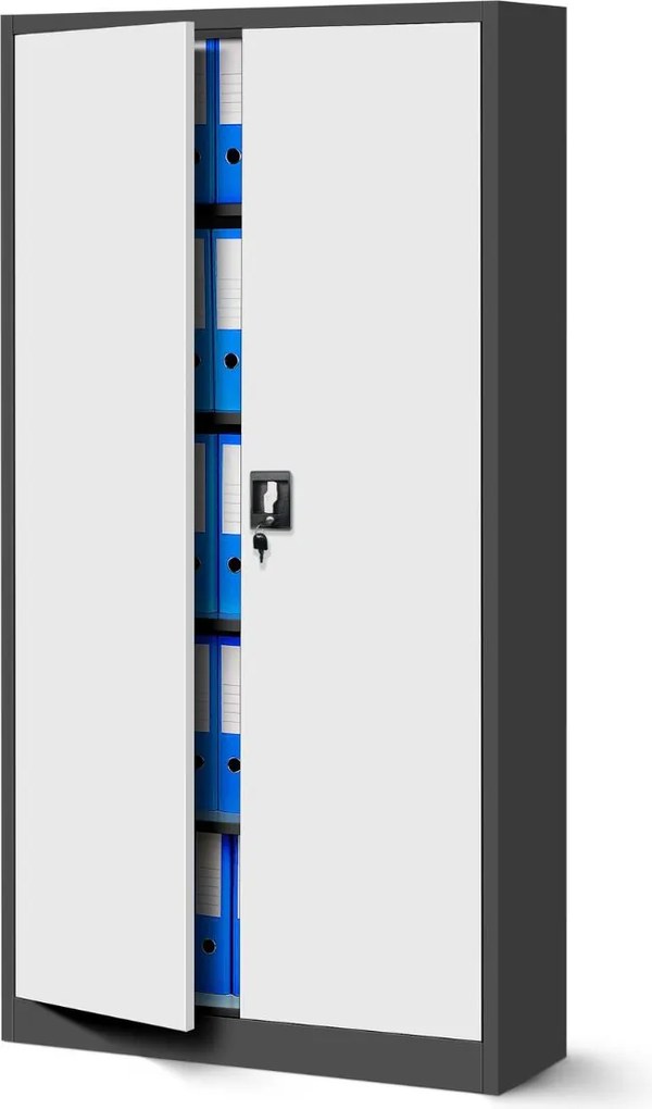 Dulap metalic Jan antracit-alb (90x185 cm)