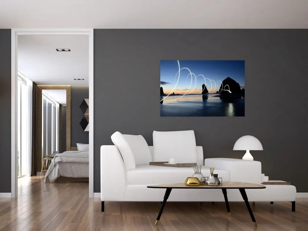 Tabloul - plaja în apus de soare (90x60 cm)