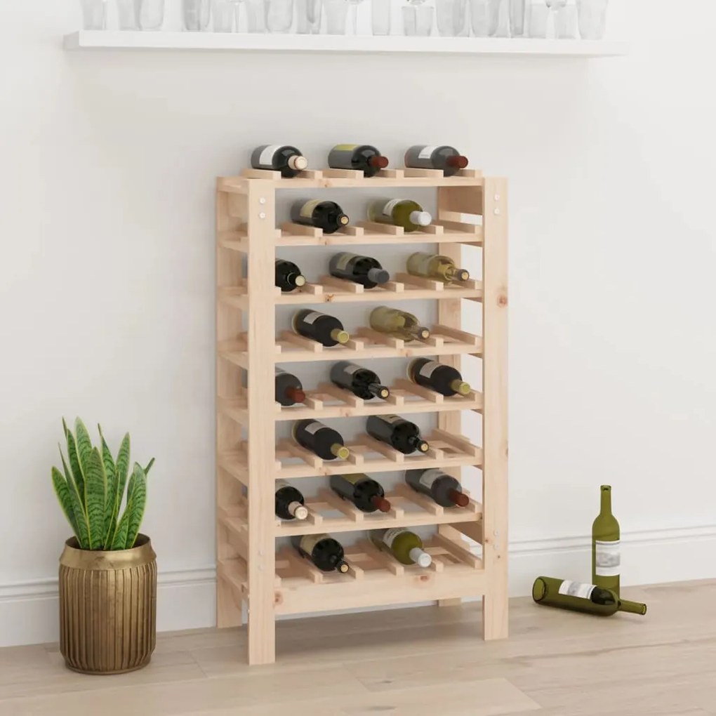 Suport de vinuri, 61,5x30x107,5 cm, lemn masiv de pin Maro, 61.5 x 30 x 107.5 cm, 1