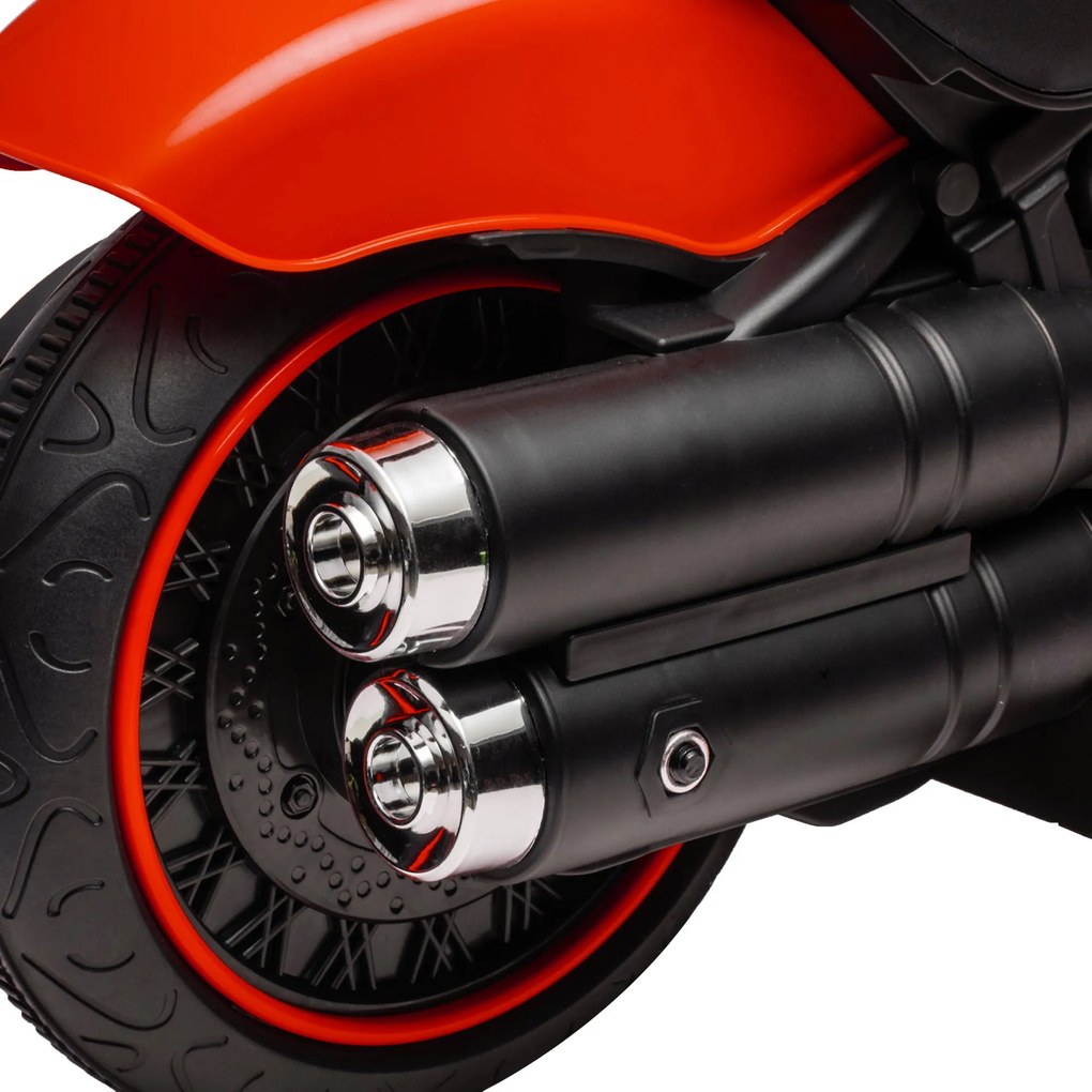HOMCOM Motocicleta Electrica pentru Copii 18-36 Luni, cu Roti Suplimentare si Far, din PP si Metal ,Rosu si Negru | Aosom Romania