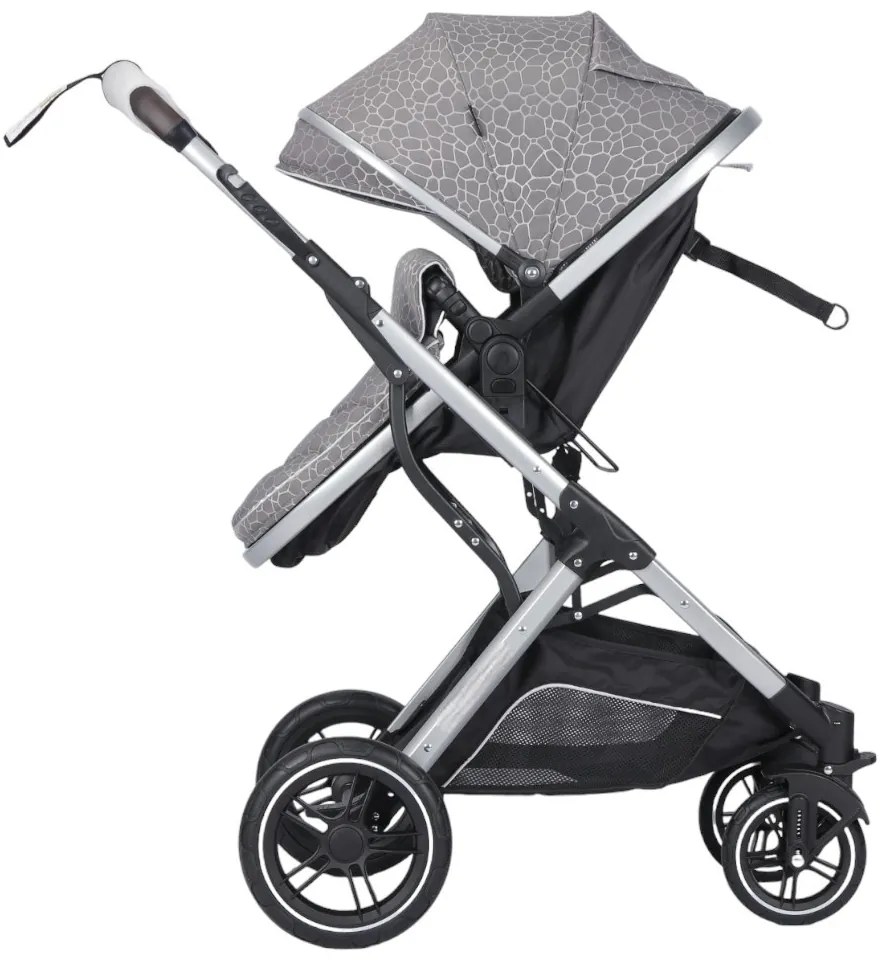 Carucior nou nascuti 2 in 1 NOVOKIDS™ H3100 series, Cu geanta bebe, Cadru Aluminiu, Amortizoare, Roti din cauciuc plin AVE, Landou, Spatar reglabil 3