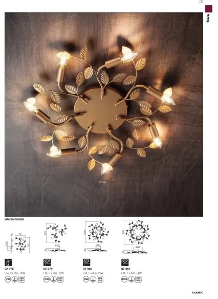 Lustră aplicată TIARA 5xE14/28W/230V Redo 02-980