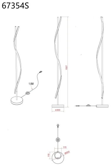 Globo 67354S - Lampă de podea LED WATKINS LED/30W/230V 3000K