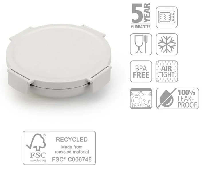 Cutie pentru alimente Brabantia Make&Take 1006301, 1 L, Inchidere ermetica, Fara BPA, Gri deschis