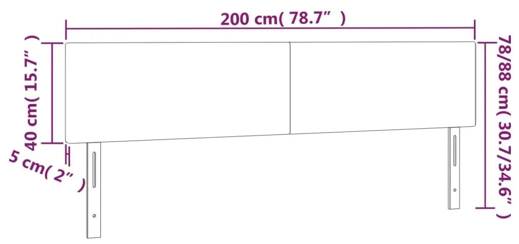 Tablii de pat 2 buc, cappuccino 100x5x78 88 cm piele ecologica 2, Cappuccino, 200 x 5 x 78 88 cm
