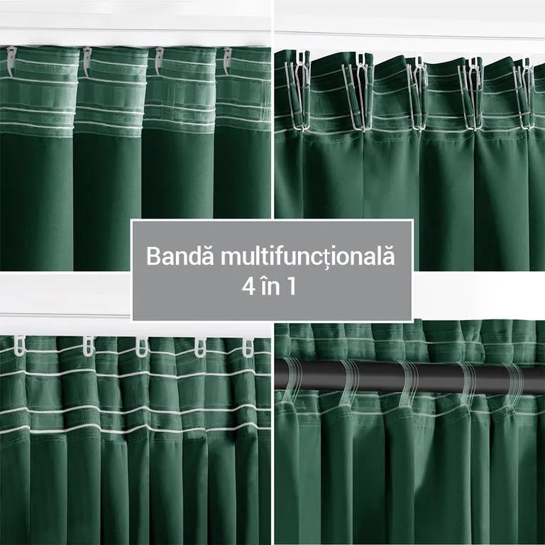 Draperie groasă blackout RESTILO verde închis 140 x 245 cm 1 buc