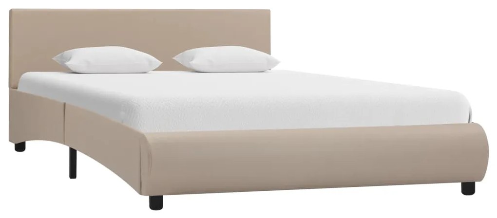 285470 vidaXL Cadru de pat, cappuccino, 120 x 200 cm, piele ecologică