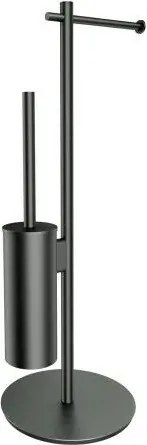 Suport hartie freestanding cu spatiu pentru perie grafit Omnires Modern Project