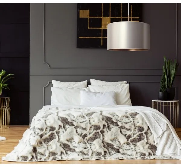 Duolla - Lustră pe cablu CANNES 1xE27/15W/230V d. 50 cm argintie/cupru