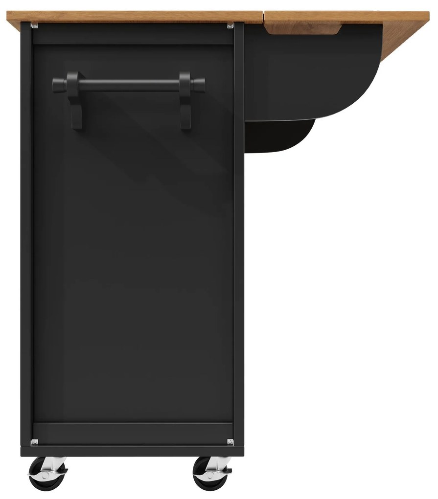 Insulă de bucătărie cu blat reglabil, Negru | Aosom Romania