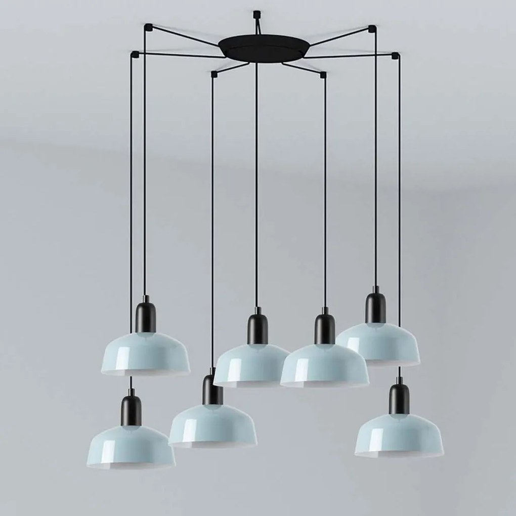Lustra cu 7 pendule metal TATAWIN S blue
