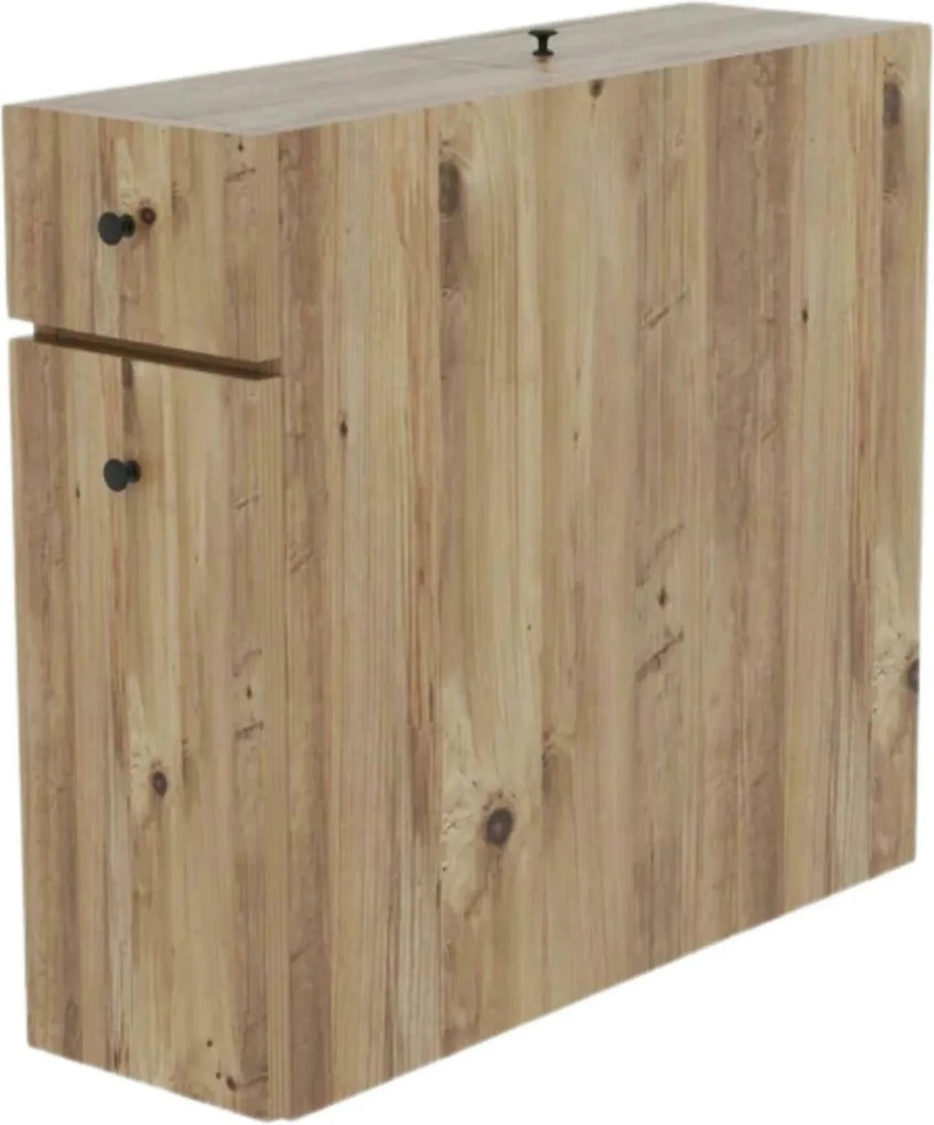 Dulap baie CALENCIA, stejar miere, PAL melaminat, cu 2 sertare, 19x60x