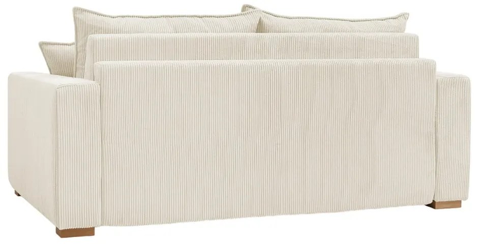 Canapea crem extensibilă cu tapițerie din catifea reiată 225 cm Augustin – Bobochic Paris