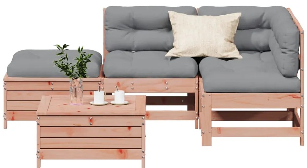 vidaXL Set mobilier de grădină cu perne, 5 piese, lemn masiv douglas