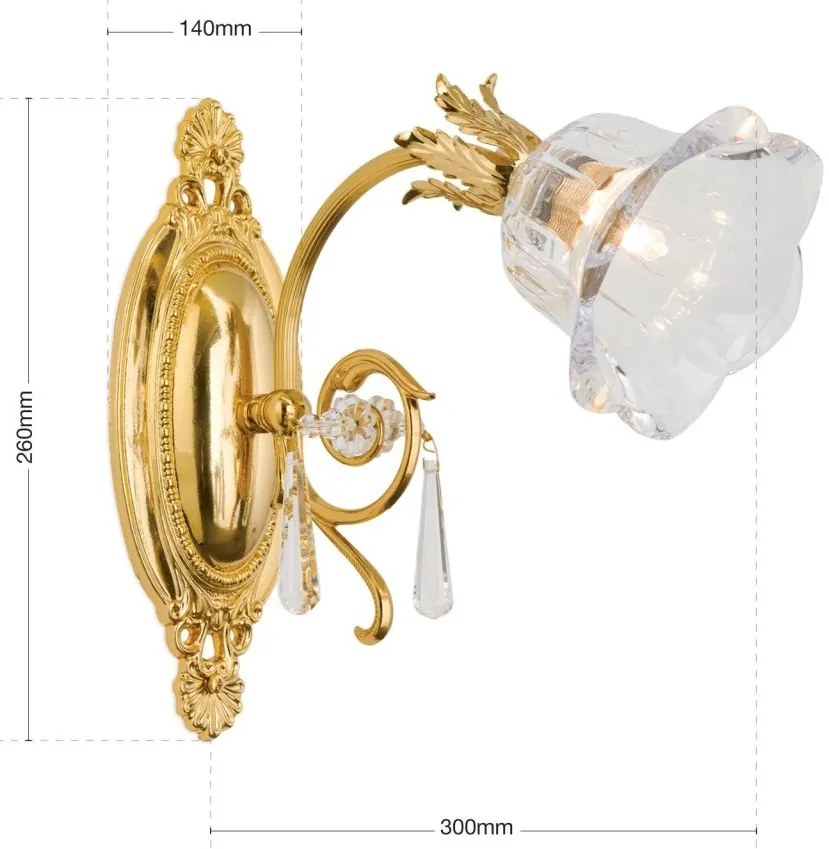Aplica de perete design clasic LA BOHEME, auriu
