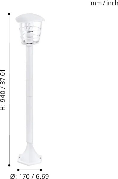 Eglo 18799 - Lampă LED de exterior ALORIA 1xE27/8,5W/230V IP44 albă