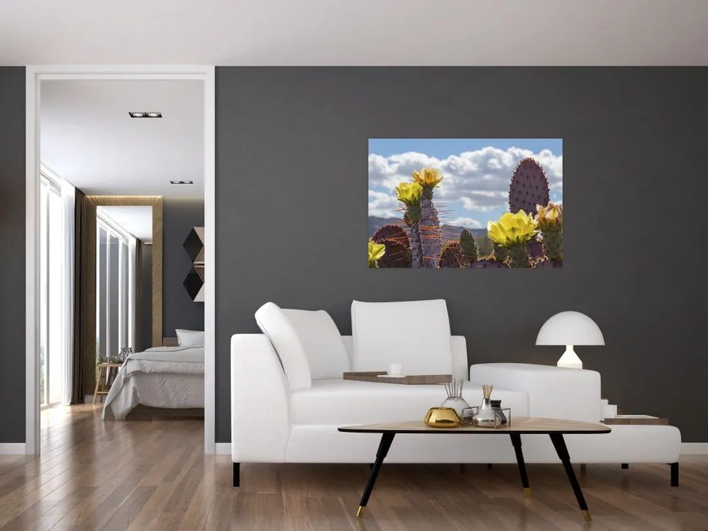 Tablou cu floarea de cactus Opunție (90x60 cm)